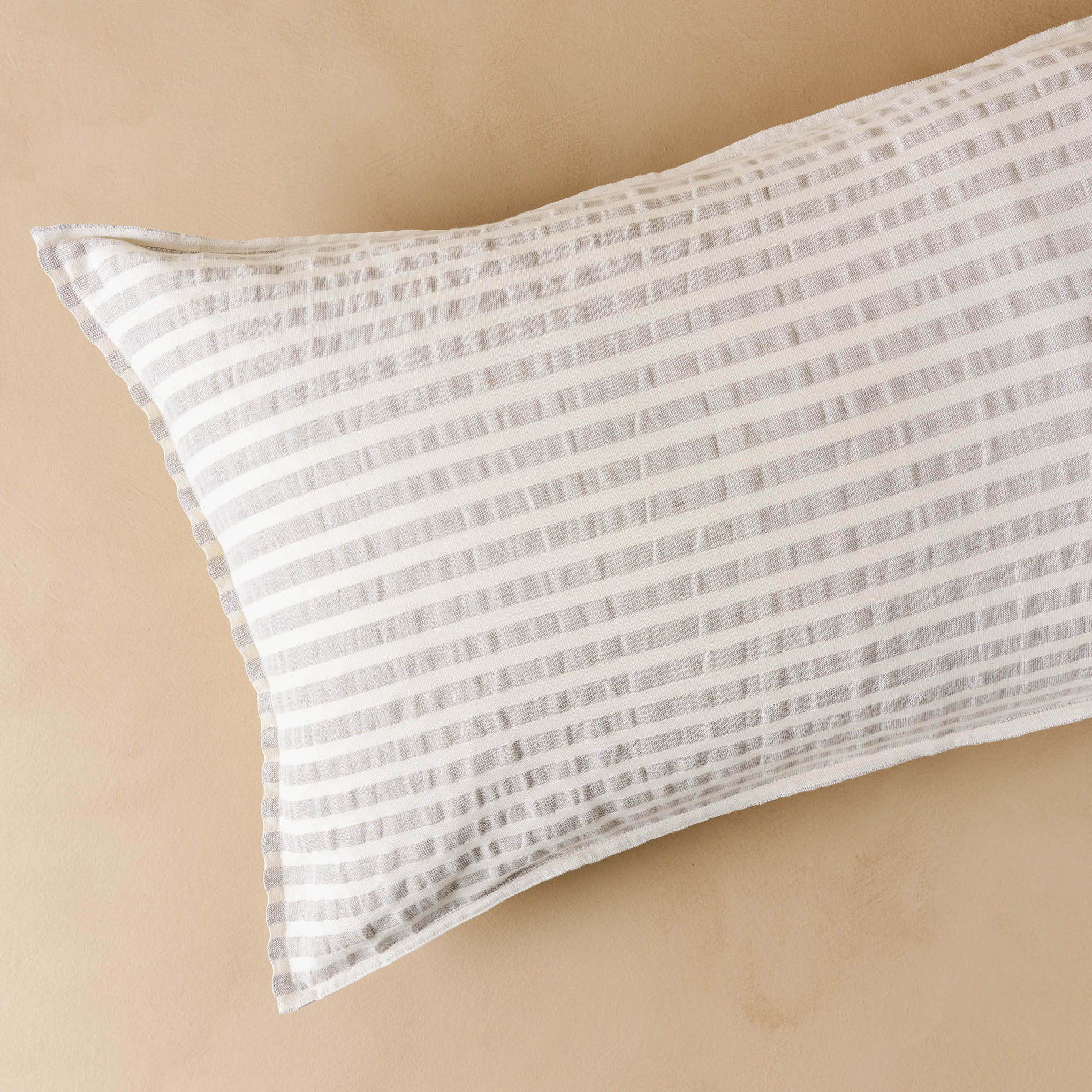 Shadow Grey + Antique White Stripe Linen Cotton Pillow Sham | Magnolia