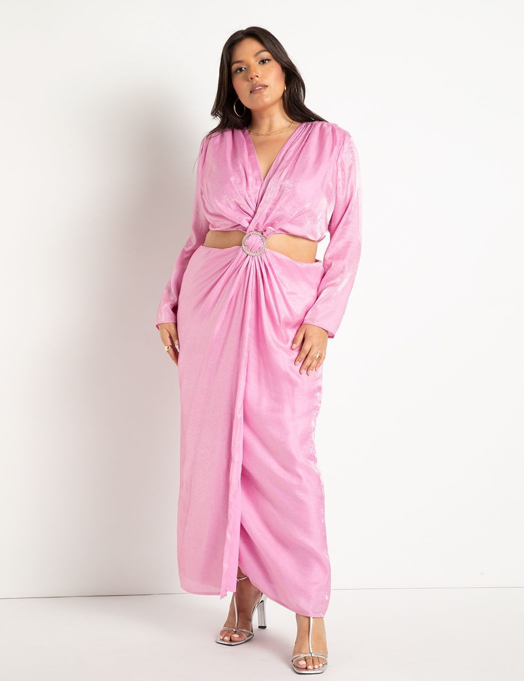 Shoulder Pad Dress With Ring Detail | Women's Plus Size Dresses | ELOQUII | Eloquii