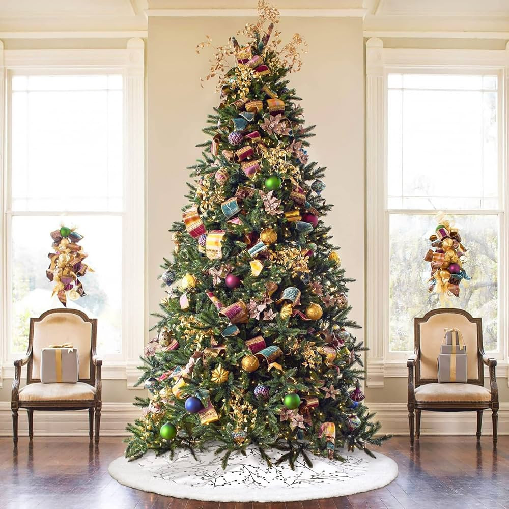 IMIKEYA Tree Skirt: Faux Fur Christmas Tree Skirt Silver Tree Skirt Xmas Tree Skirt Christmas Tre... | Amazon (US)