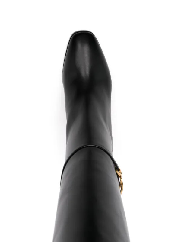 TOM FORD Whitney 90mm Leather Boots | Black | FARFETCH AE | Farfetch Global