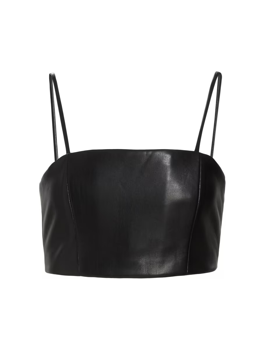 Pearle Vegan Leather Crop Top | Saks Fifth Avenue