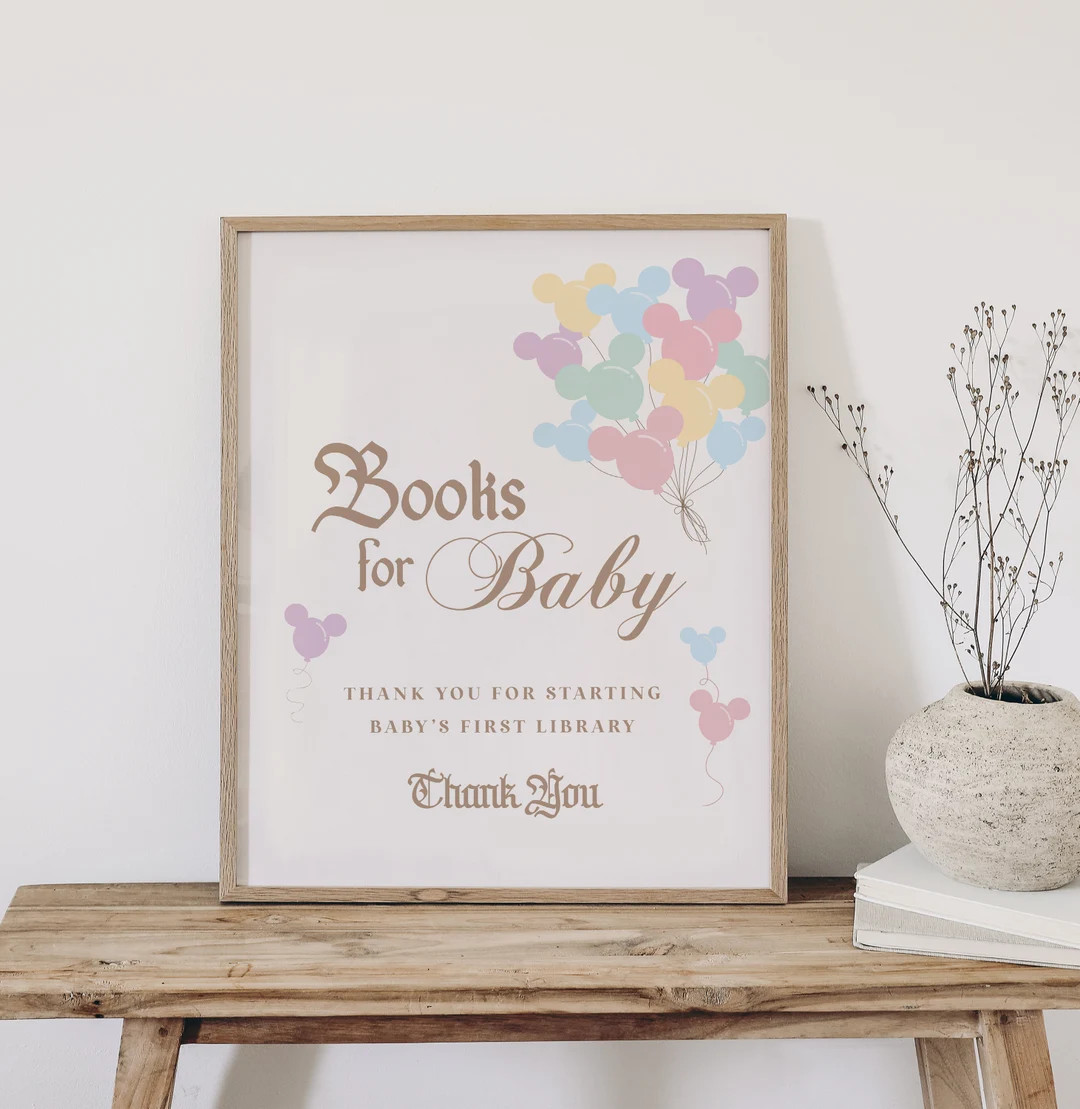 Happiest Baby Shower on Earth Book for Baby Sign, Disneyland Baby Shower, Digital, Printable - Et... | Etsy (US)
