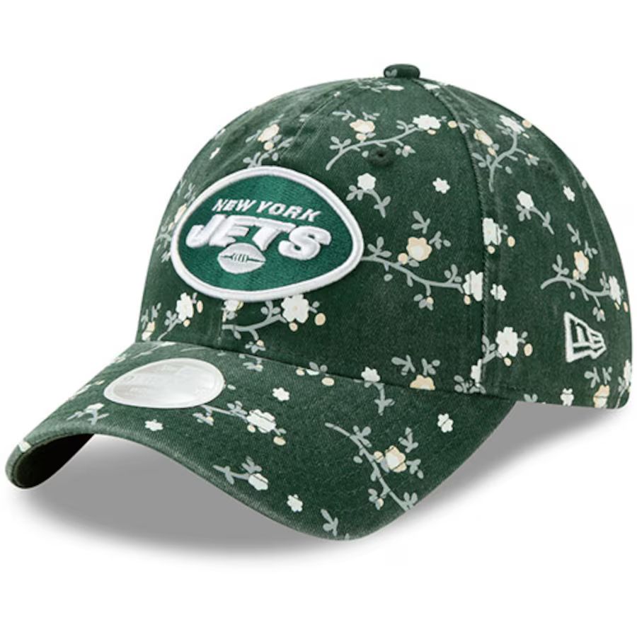 Women's New York Jets New Era Green Blossom 9TWENTY Adjustable Hat | NFL Shop