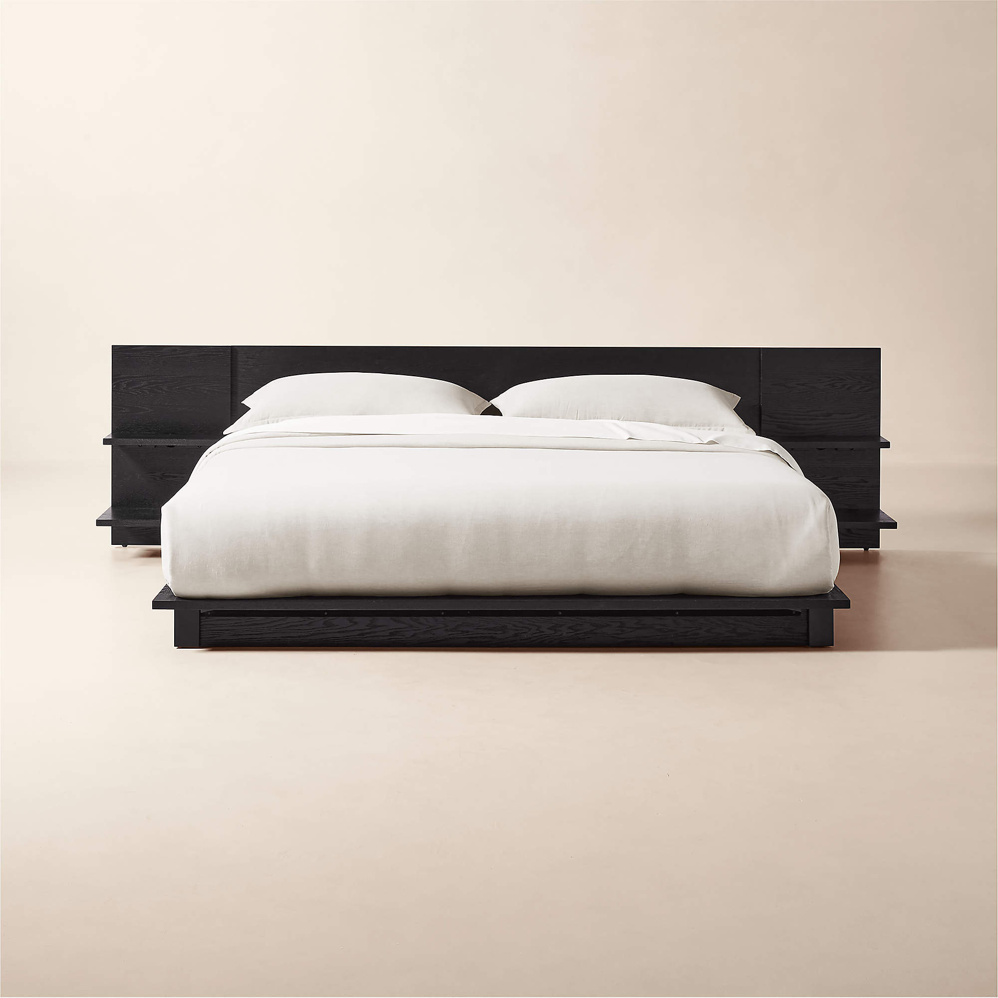 Andes Black Ebonized Oak Wood King Bed + Reviews | CB2 | CB2