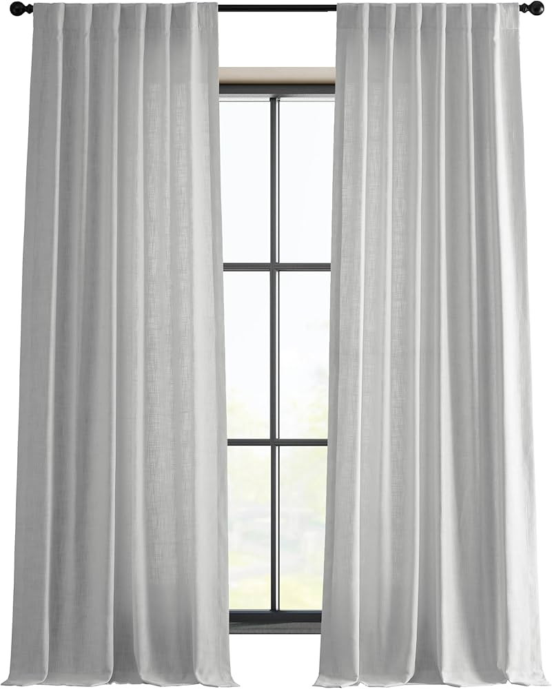 HPD Half Price Drapes Premium Heavy Faux Linen Curtains for Living Room (1 Panel), 50W x 108L Lig... | Amazon (US)
