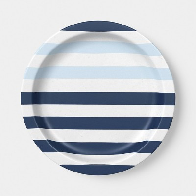 Melamine Salad Plate Navy/Blue Striped - Room Essentials™" | Target