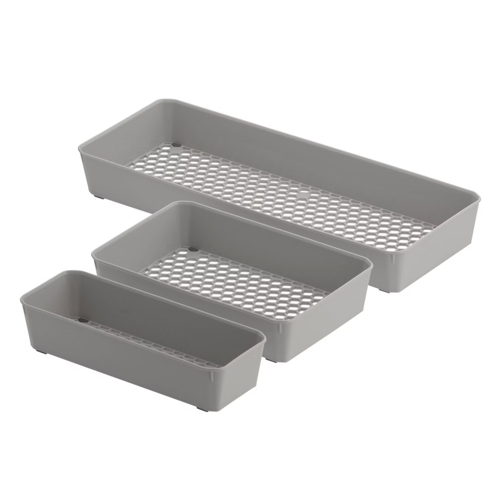 Set of 3 Hexa Drawer Organizer Gray - Spectrum Diversified | Target