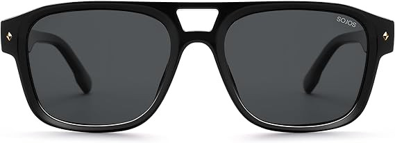 SOJOS Retro Square Polarized Aviator Sunglasses Womens Mens, Trendy Aviators Shades SJ2604 | Amazon (US)