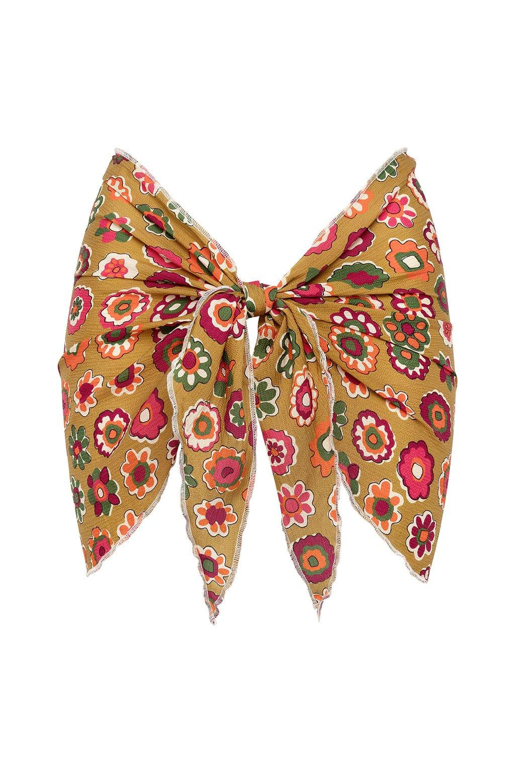 Mazzy Floral Silk Sarong | Montce