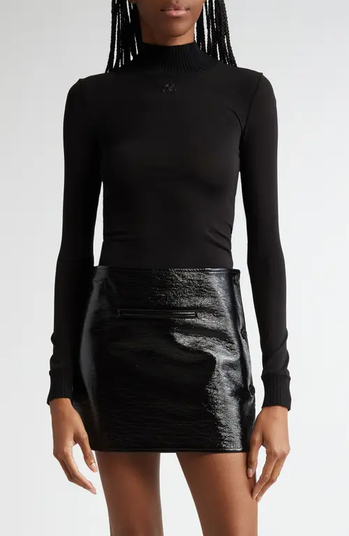Courrèges Re-Edition Second Skin Top in Black at Nordstrom, Size Large | Nordstrom