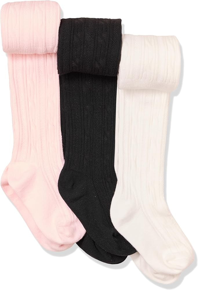 Amazon Essentials Girls' Cable Knit Tight, Pack of 3 | Amazon (US)