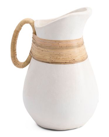 Donlon Vase With Rattan Accent | TJ Maxx
