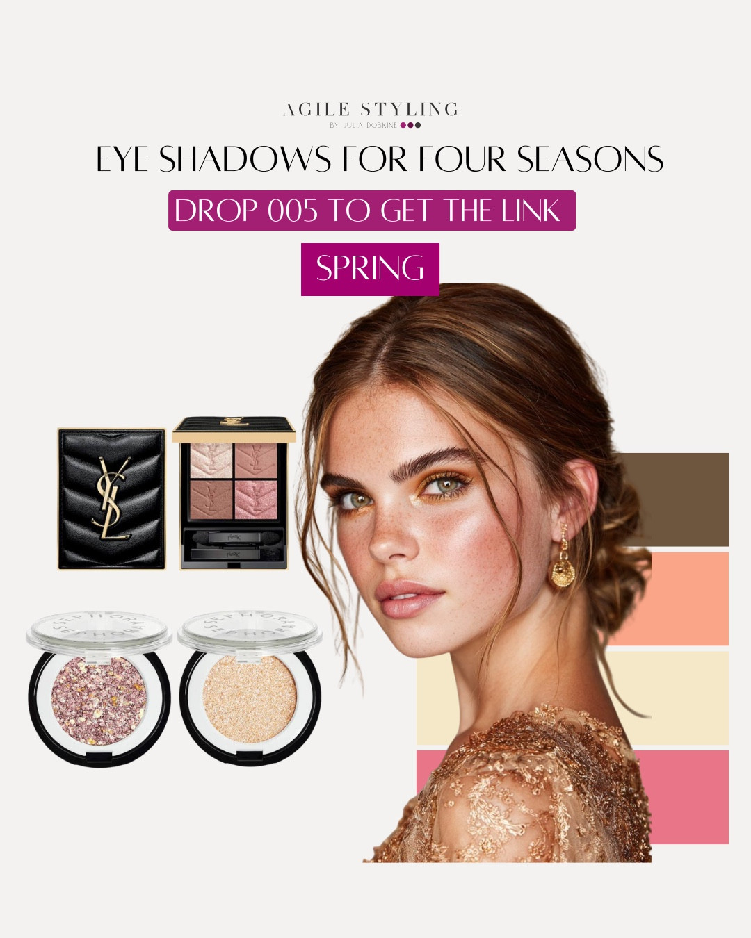 Eyeshadow works best when it matches your color season (Spring, Summer, Autumn, or Winter), not when it simply repeats your eye color. That’s what color analysis is about: choosing shades that align with your skin tone, temperature, and natural contrast, so your makeup looks harmonious, fresh, and effortless.

This collection takes the guesswork out — these shades are selected to work with your coloring, not against it ✨

#LTKSeasonal #LTKBeauty #LTKmorningroutine