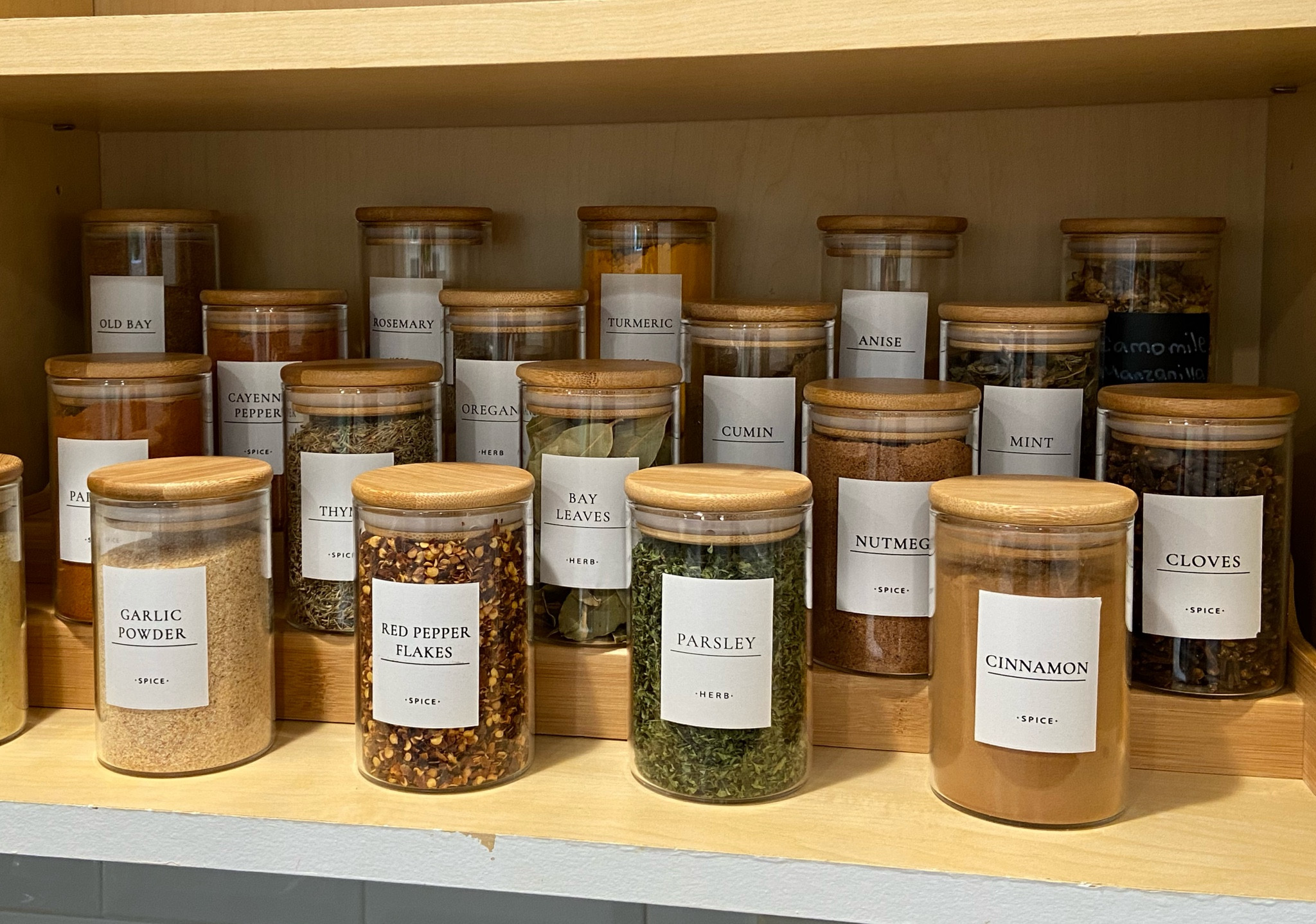 These Amazon kitchen finds leveled up my spice cabinet game. The glass jars with bamboo lids hold up to 8oz of spices, are rubber sealed and spill proof and best yet they come with these labels. This bamboo spice rack helps you organize and see your spices at a quick glance. #mrsjayp #kitchenfinds #amazonfinds

#LTKhome #LTKGiftGuide #LTKunder50
