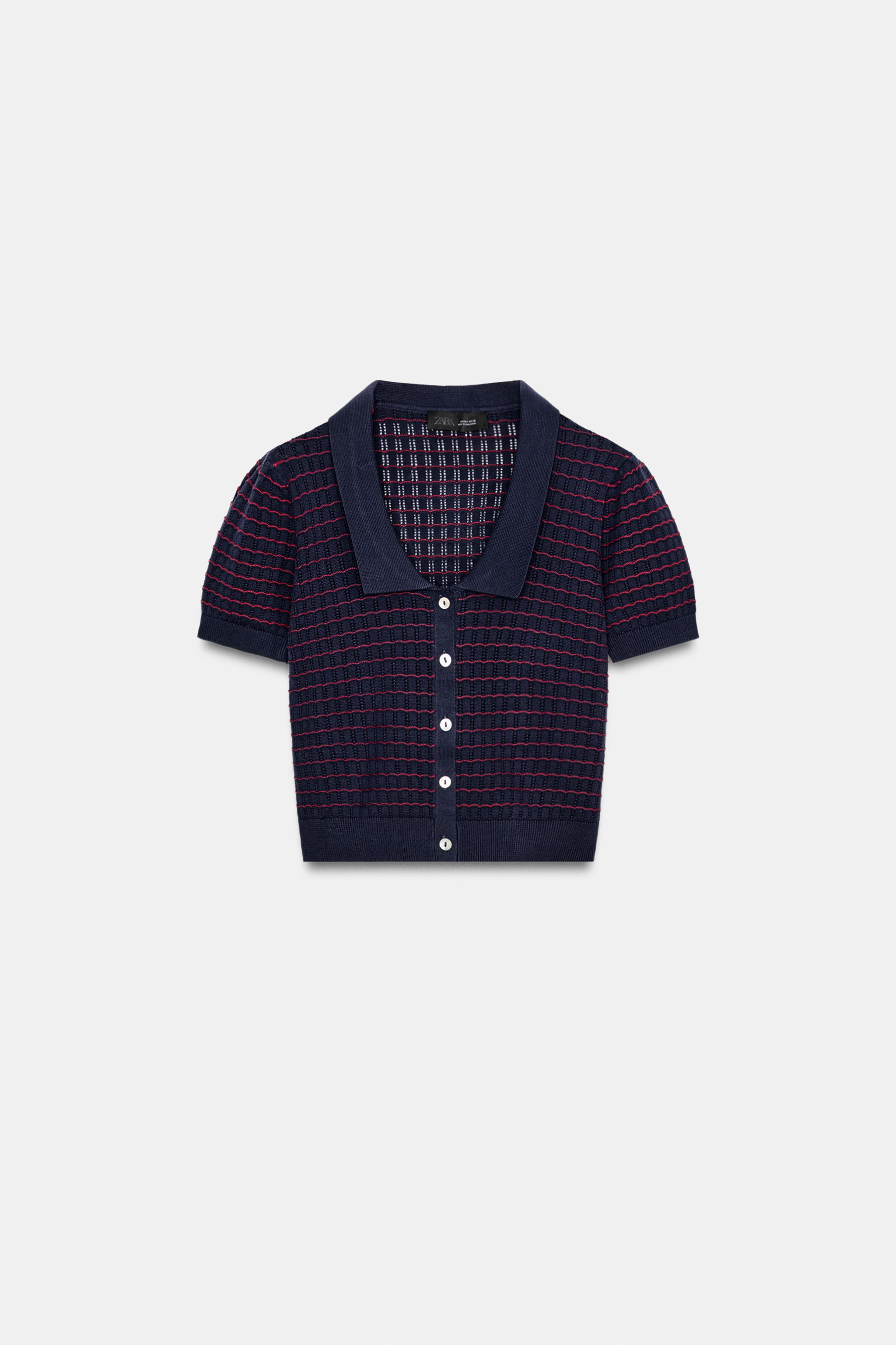 KNIT PETER PAN COLLAR TOP | Zara US