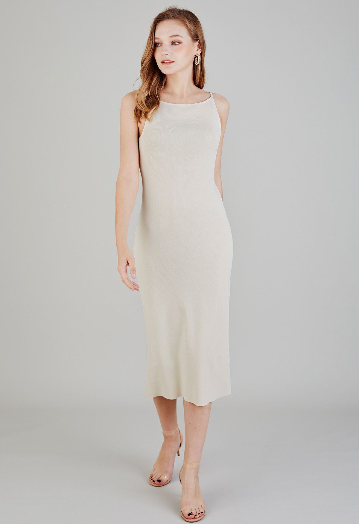 Ode to Simplicity Knit Cami Dress in Ivory | Chicwish