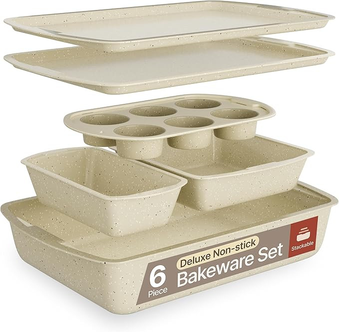Bakken Swiss - Bakeware Set – 6 Piece – Stackable, Deluxe, Non-Stick Baking Pans for Professi... | Amazon (US)