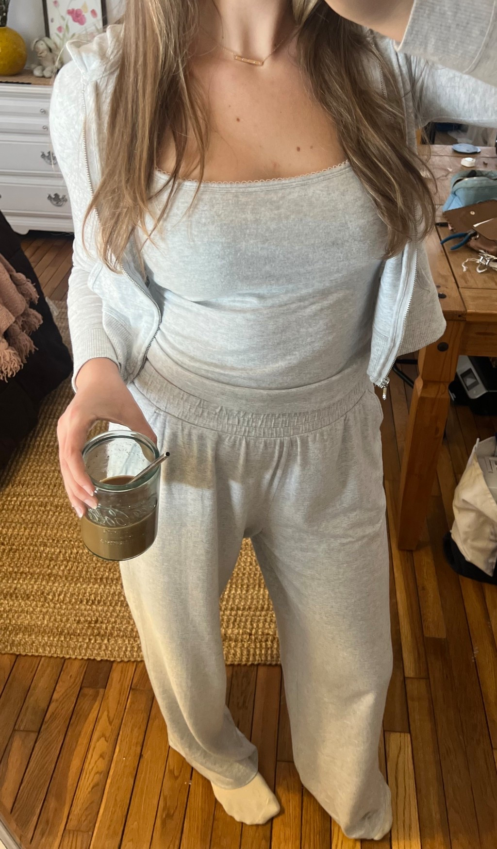 Spent alllll day in my new loungewear from Abercrombie! 🎀 These are the Abercrombie brushed wide leg lounge pants, Cozy Lounge 90s tank cami, and Abercrombie Cozy Lounge Full Zip!

I’m 5’7.5”, and built with legs like a track star haha so I ordered a medium tall in the pants and they did NOT disappoint! Definitely a loungewear must for us tall girls! Top and jacket are a regular size small! (Probably could have sized up in the jacket though)

Keywords: cozy home aesthetic, GRWM, get ready with me at home, mornin routine, cozy loungewear, loungewear for tall women, women’s tall lounge wear, cozies, comfies, lounge outfit, work from home, WFH outfit, WFH ootd, outfit of the day

#LTKgrwm #LTKselfcare #LTKmorningroutine