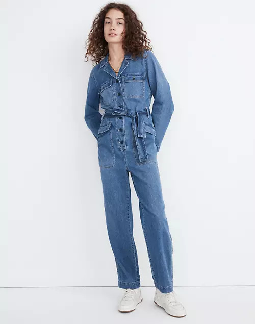 Denim Tie-Waist Jumpsuit in Claireville Wash | Madewell