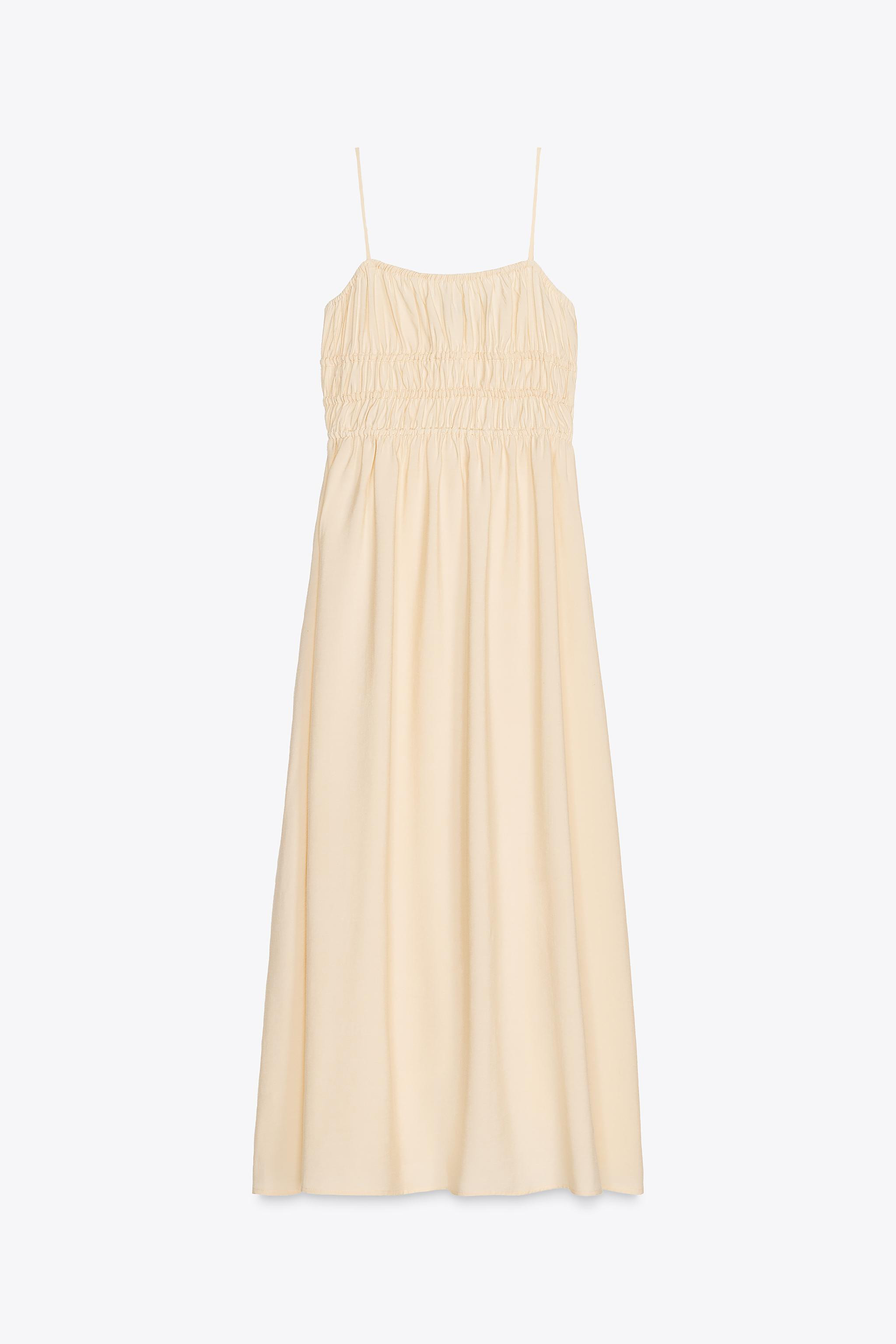 FLOWY ELASTIC MIDI DRESS | Zara US