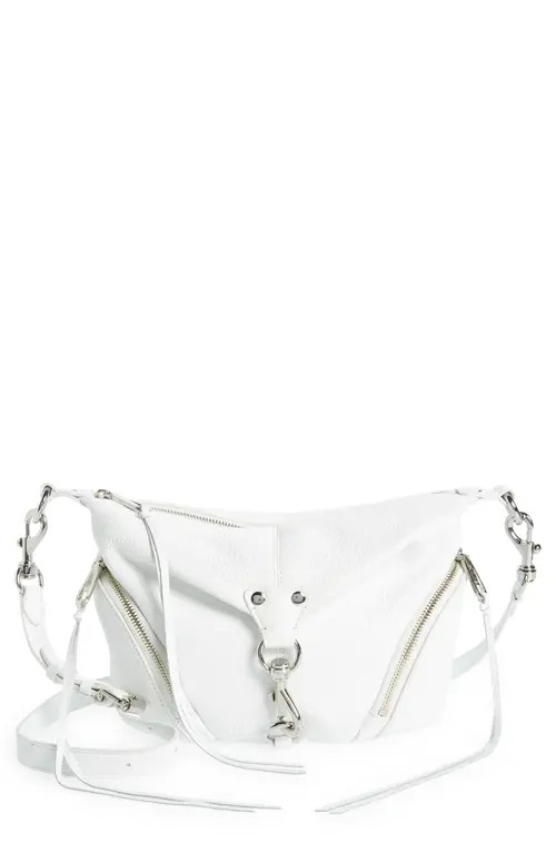 Rebecca Minkoff Small Julian Leather Crossbody in Optic White at Nordstrom | Nordstrom