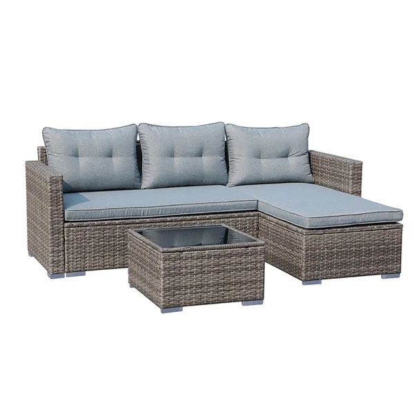 Cromford Wicker/Rattan 4 - Person Seating Group with Cushions | Wayfair North America