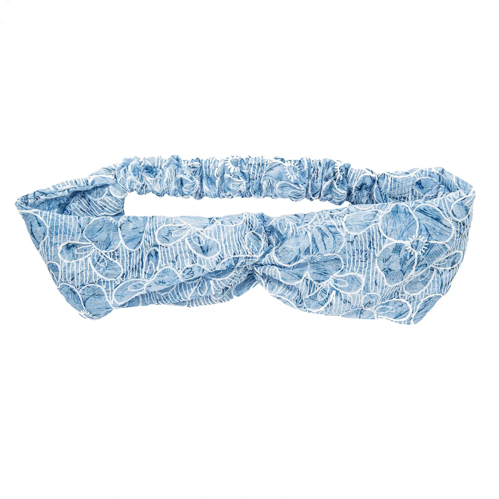 LC Lauren Conrad Blue Floral Lace Twist Headwrap | Kohl's