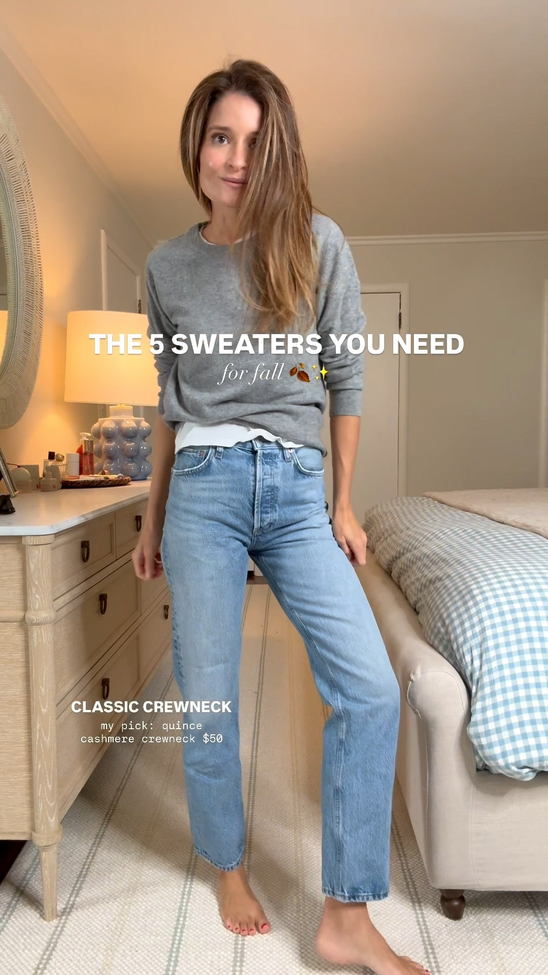 MOST REQUESTED: MY TOP 5 SWEATERS FOR FALL 🍂🩰

If you’re ready to refresh your wardrobe but don’t know where to start — these are the workhorses I reach for on repeat all fall + winter. Versatile, flattering, easy to style a million ways… and the sweaters I’m actually excited to put on.

Living in the Northeast, I wear a lot of sweaters and not surprisingly one of questions I get asked most (especially in Fall) is which of my sweaters are truly my favorites. I judge a sweater on three things: Is it cozy and warm (but not itchy)? Is it cute? Will I get a lot of use out of it this year and for years to come? So here are my picks for the sweaters I truly love and reach for most often. Some of these are definitely investment pieces but I stand by them because they're so good and I plan to wear them for years and years. I also included a couple alternatives at lower price points that I own and love as well in case you arent ready to invest in some of the pricier options. 

Sizing notes. 
Quince crewneck: wearing a size small
Sezane cardigan: wearing a Small
la ligne red: wearing a small, use MEG10 for a little $$ off
Jcrew cable knit: sized up 1, to a medium 
La ligne navy: runs tts, in a small. Use MEG10 for 10% off 
Jenni maybe V-neck: wearing a small 

Also including a few honorable mentions, that I own and also highly recommend at low price points. I wear a small in all, except oversized Quincd cashmere, I sized up 1 to a medium in that style. 