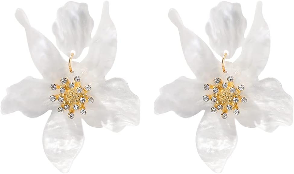 Boho Stud Earrings for Women - Chic Flower Statement Earrings with Gold Flower Bud, Great for Sis... | Amazon (US)