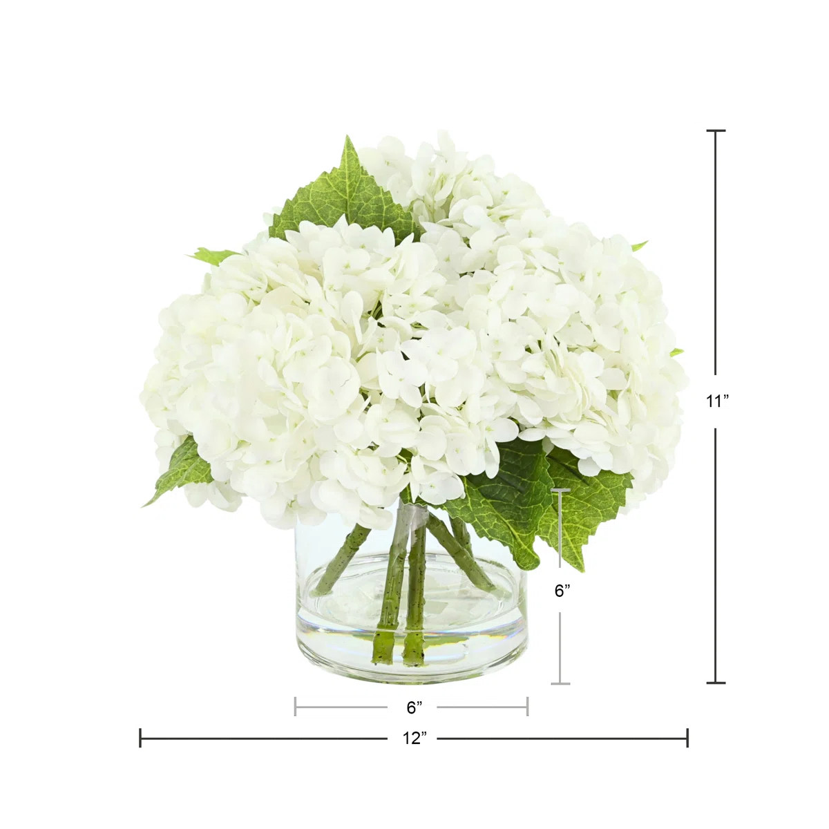 Faux Hydrangea Arrangement in Vase | Wayfair North America