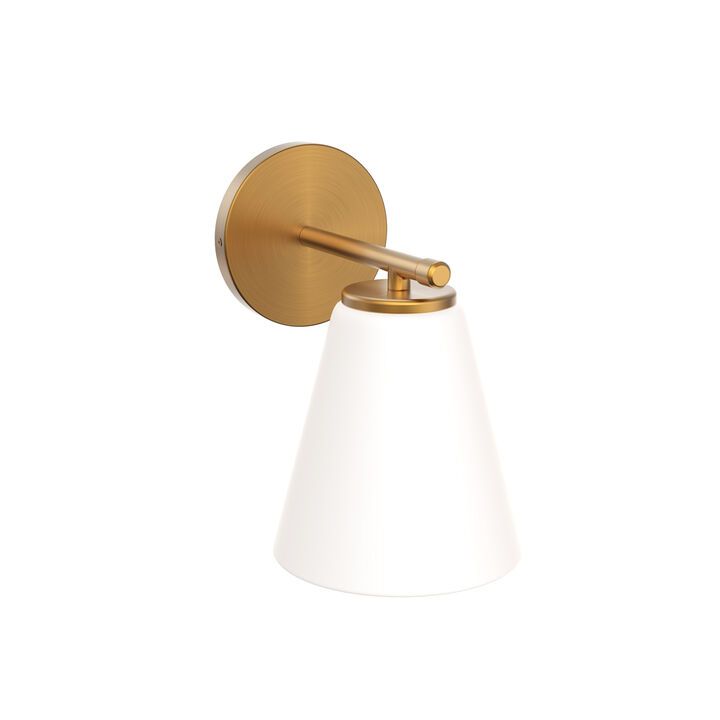 Carlisle Vanity Wall Sconce - Brushed Brass with Opal Glass | Lights.com