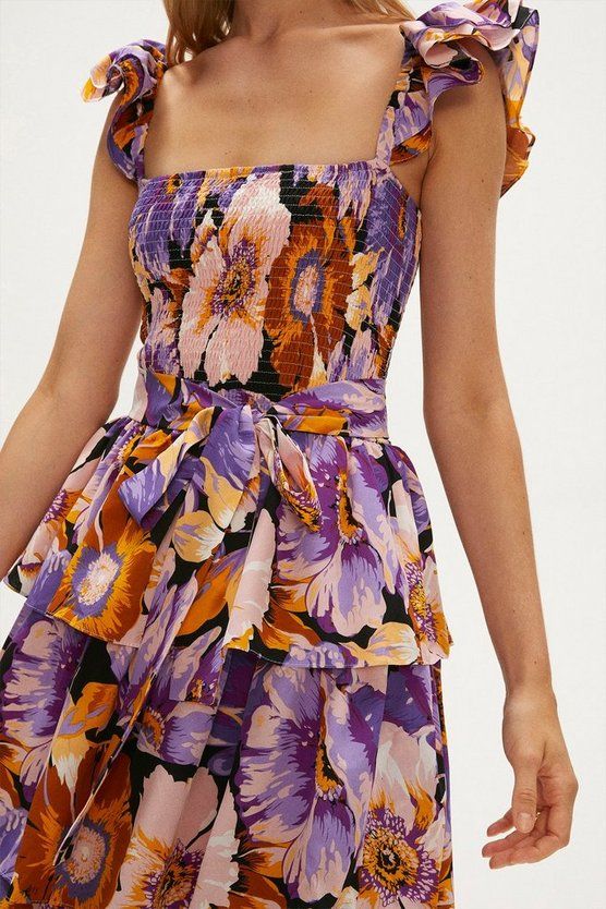 Printed Tiered Midi Dress | Coast (UK)