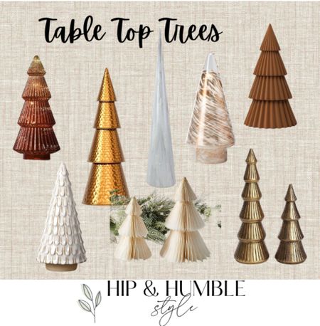 Beautiful table top trees from metallic colors to textures velvet look gorgeous together in groupings and arrangements 

#LTKhome #LTKSeasonal #LTKHoliday