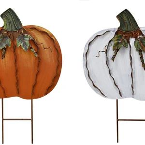 Metal Pumpkin Yard Stake Fall Harvest Decor Indoor Outdoor - Etsy | Etsy (US)