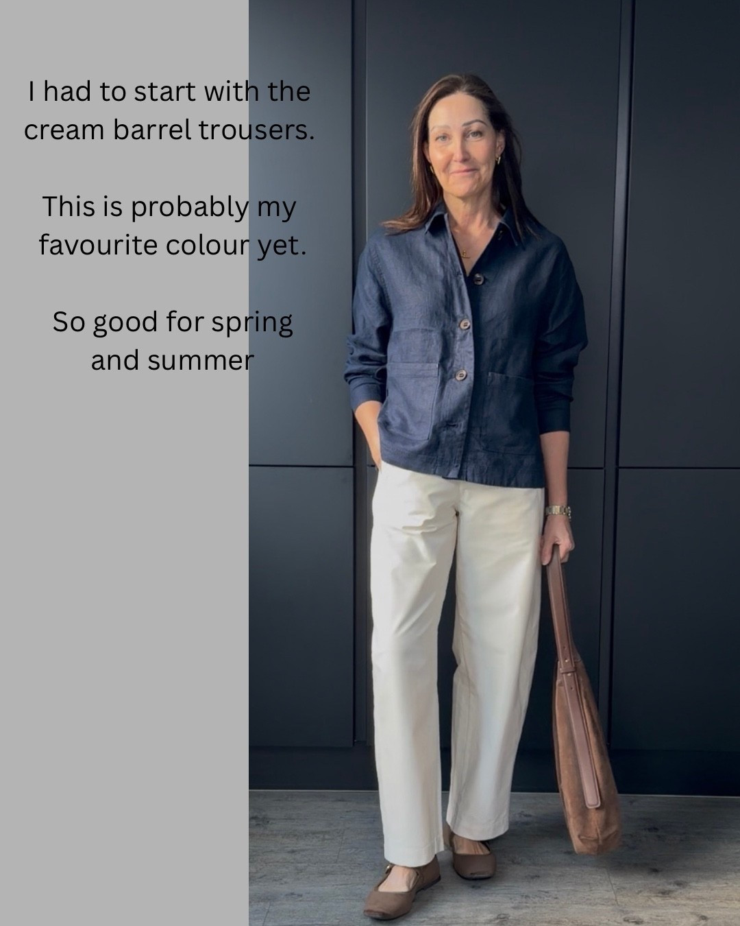 Love these trousers and this cream colour is my best yet. Perfect with this linen jacket.
I wear a small trousers and a 12 jacket x