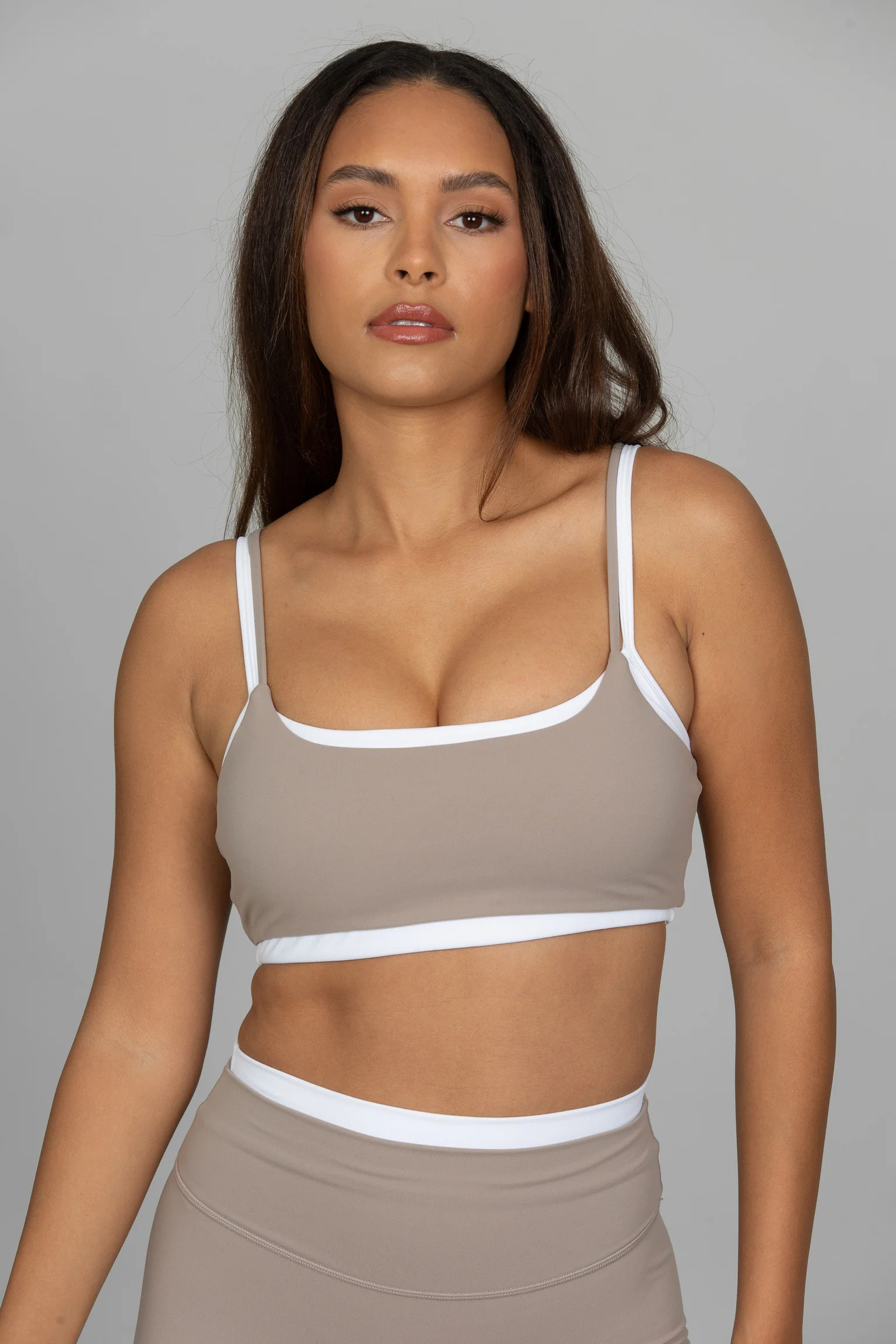 Taupe Double Layer StrydeForm Bra | Gold Hinge