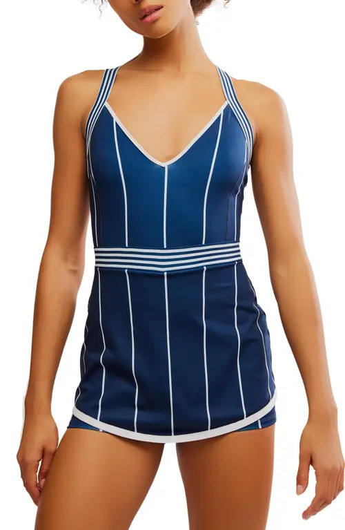 Free People Cool on the Court Tennis Romper in Navy at Nordstrom, Size X-Large | Nordstrom
