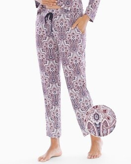 Cool Nights Grosgrain Trim Ankle Pajama Pants Angelic Paisley | Soma Intimates