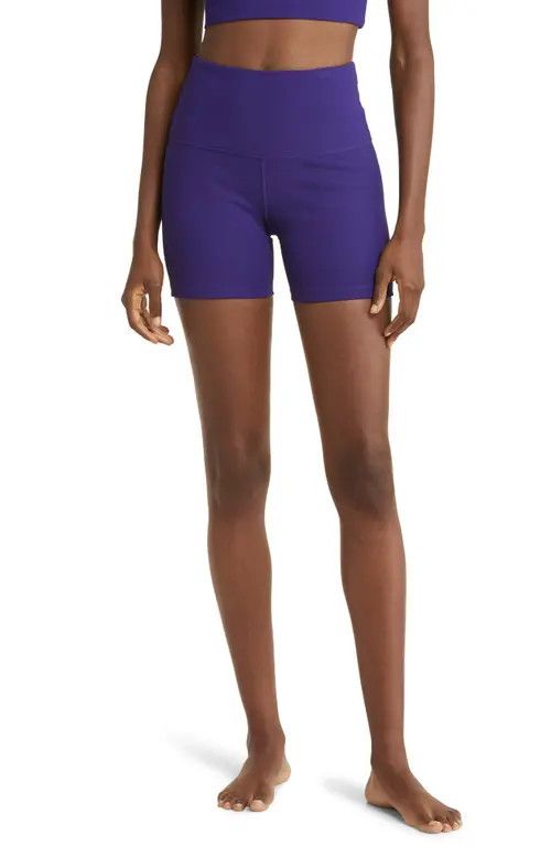 zella Luxe Rib High Waist Bike Shorts in Blackberry at Nordstrom, Size X-Large | Nordstrom