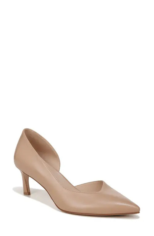 27 EDIT Naturalizer Faith Half d'Orsay Pointed Toe Pump in Creme Brulee Leather at Nordstrom | Nordstrom