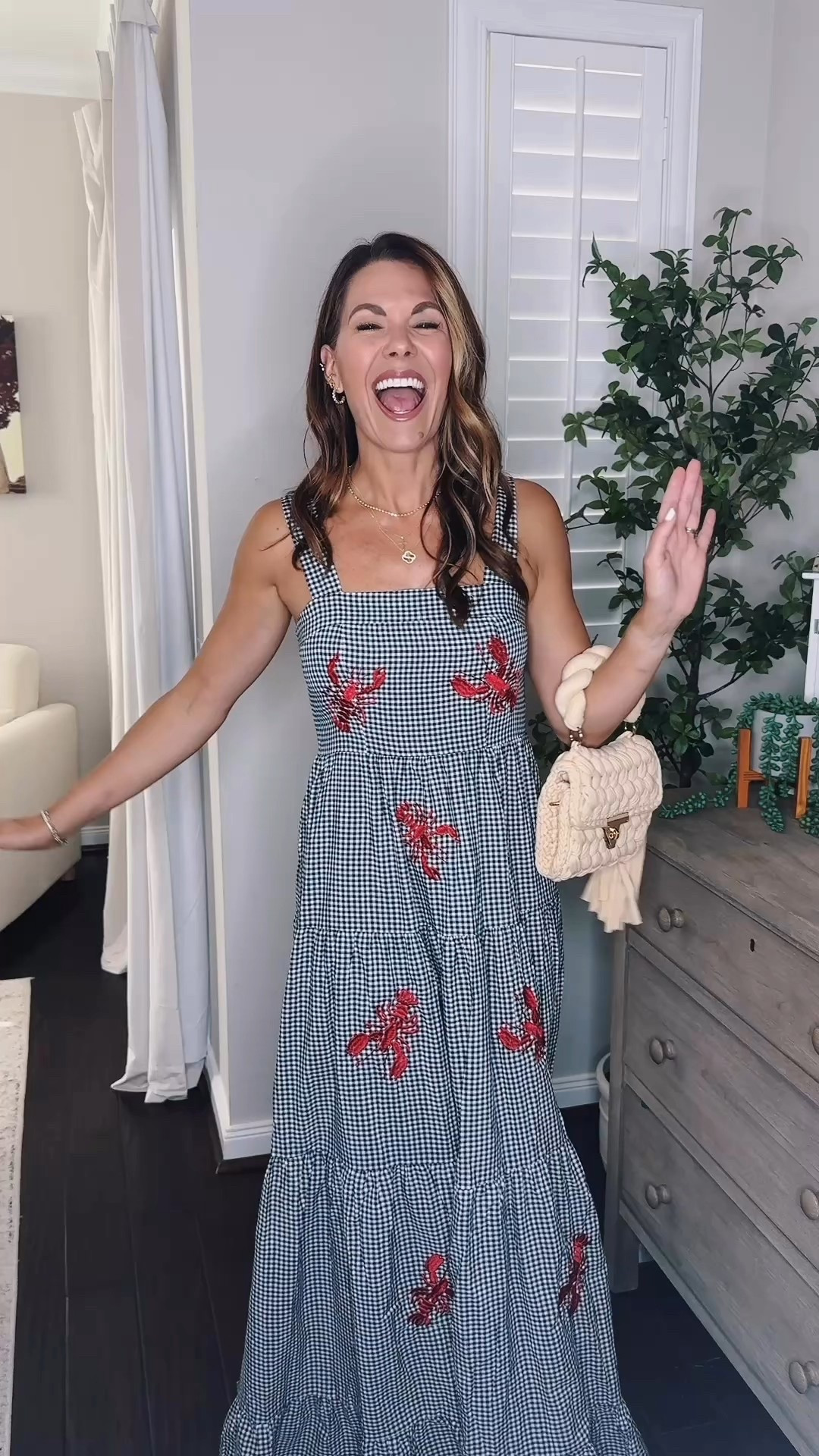 This dress is so fun! The lobsters are embroidered on the dress to really elevate this piece and make it look high end 

#LTKWatchNow #LTKSeasonal #LTKOver40