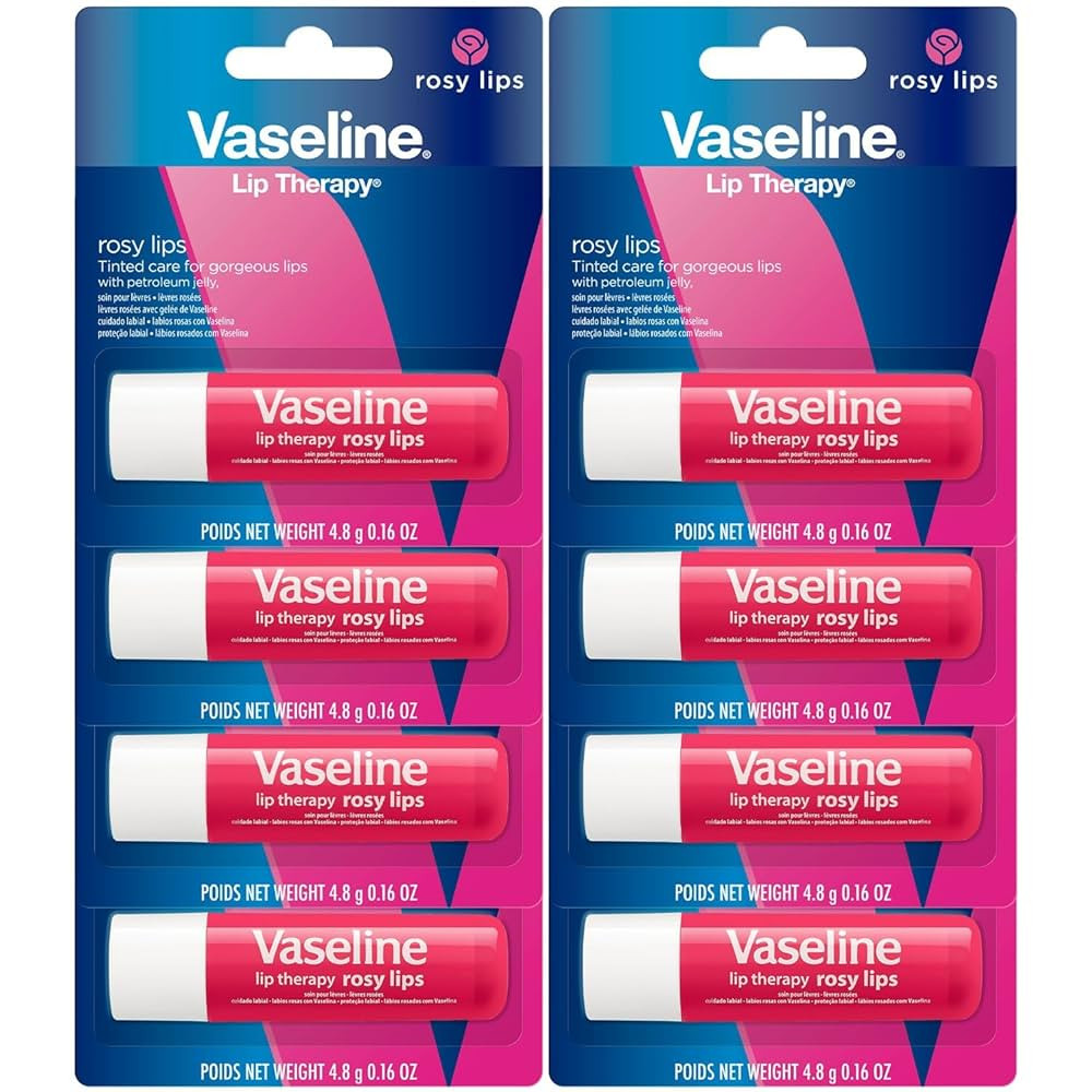 Vaseline Lip Therapy Rosy Lips 8-Pack – Moisturizing Lip Balm, Tinted, 0.16 Oz Ea | Amazon (US)