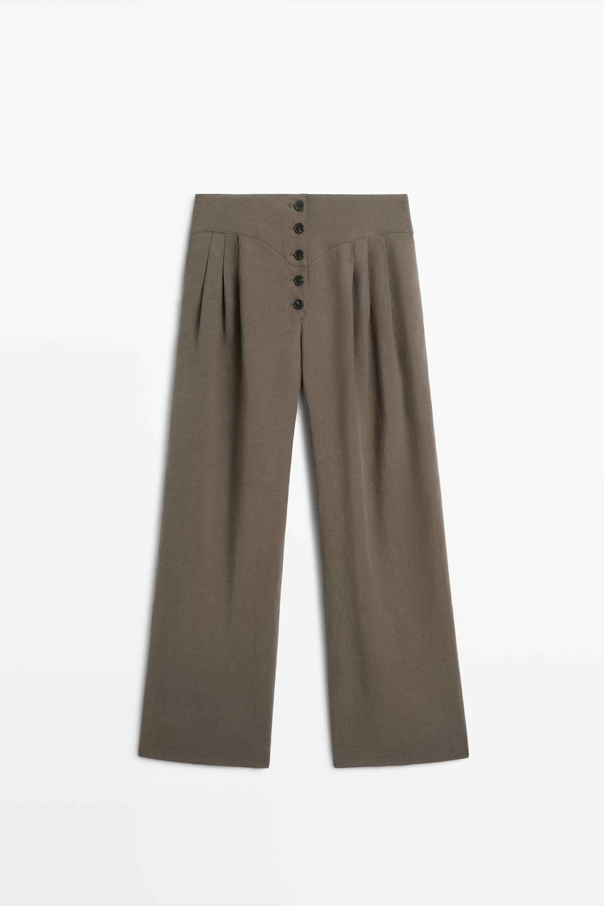 Linen blend pleated trousers | Massimo Dutti US