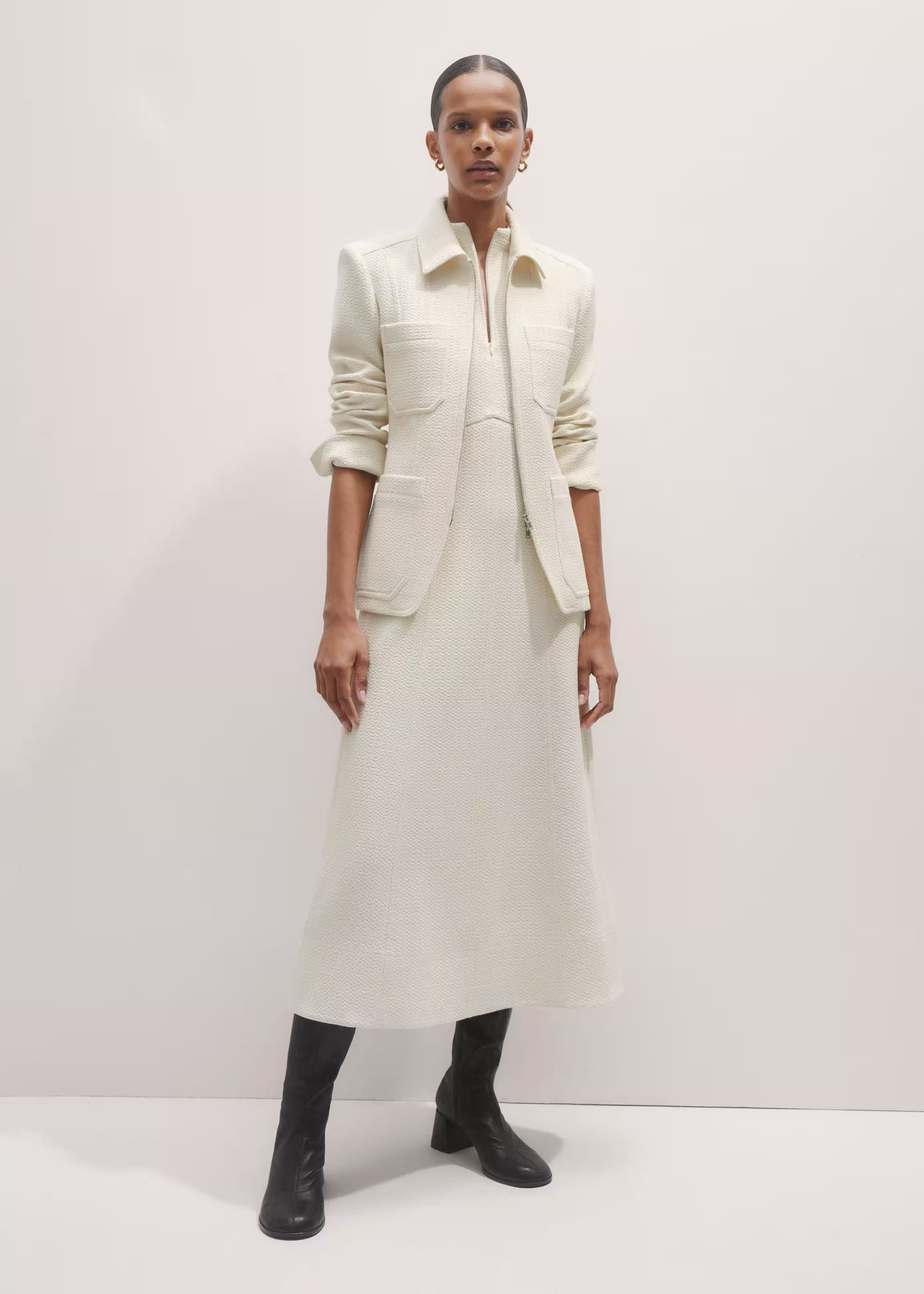 Sleeveless Midi Dress Stretch Textured | ME+EM Global (Excluding US)