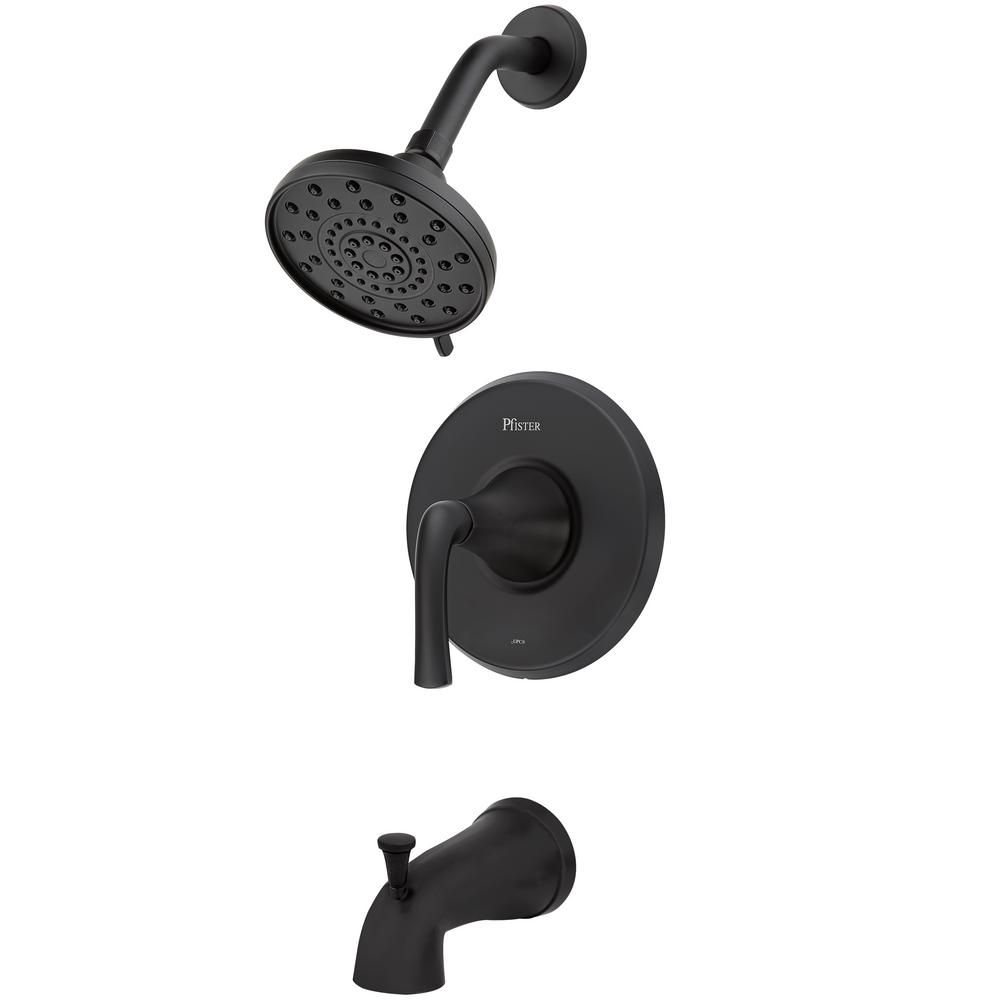 Pfister Ladera Single-Handle 3-Spray Tub and Shower Faucet in Matte Black (Valve Included) | The Home Depot