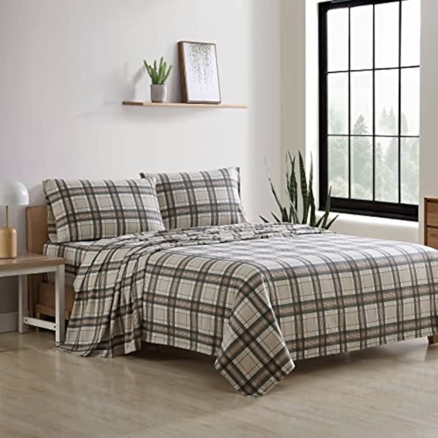 Eddie Bauer - Twin Sheets, Cotton Flannel Bedding Set, Brushed For Extra Softness, Cozy Home Deco... | Amazon (US)
