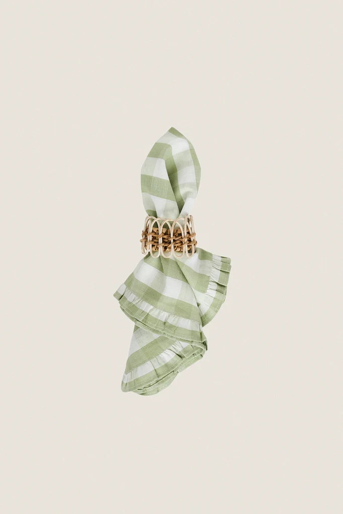 Seagrass Gingham Ruffle Napkin (Set of 4) | Tuckernuck (US)