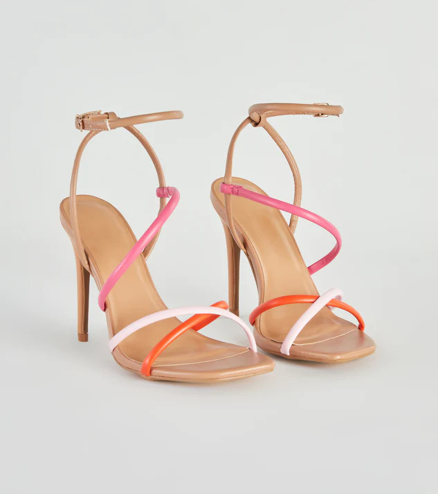 Stylish Flair Multi-Colored Strappy Stiletto Heels | Windsor Stores