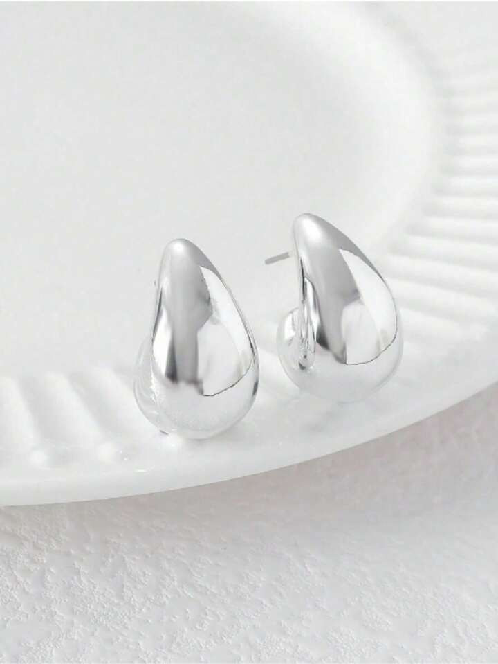 2PCS Tear Drop Shaped Water Drop Earrings, New Design, Exaggerated Size, Women Daily Wear Accesso... | SHEIN