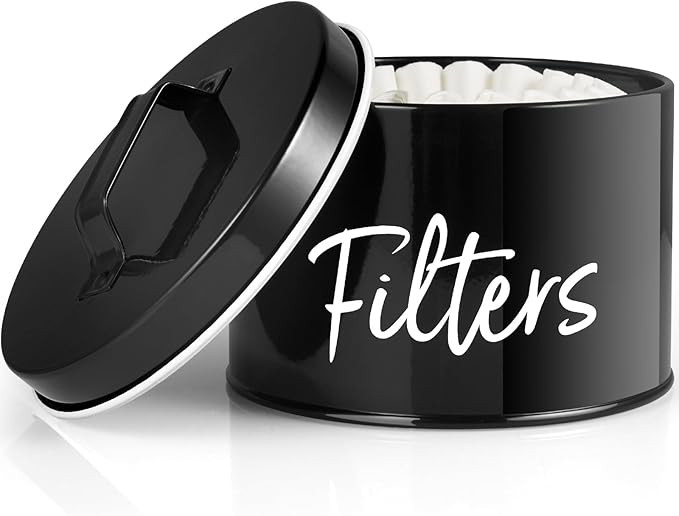 DRASTAR Coffee Filter Holder, Black Filter Storage with Lid for Counter, Storage Basket Container... | Amazon (US)